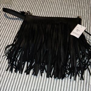 Black Fringe Women's Bag